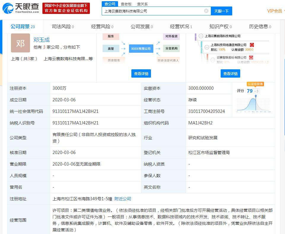 云赛智联子公司投建大数据计算中心项目 软件及辅助设备布局引领新基建浪潮